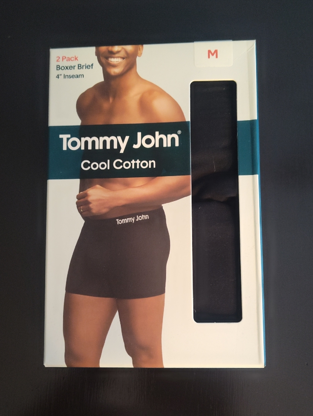 Tommy John Black Cool Cotton Boxer Briefs - Men's 2-Pack
